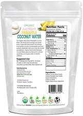 Photo of back of 5 lb bag of Organic Electrolyte Pineapple Coconut Water
