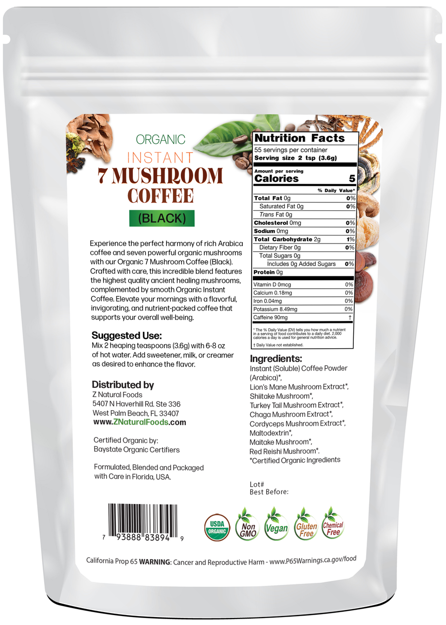 Organic Instant 7 Mushroom Coffee (Black)