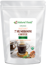 Organic Instant 7 mushroom coffee black front of the bag image 5 lb