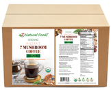 Organic Instant 7 mushroom coffee black front and back label image for bulk