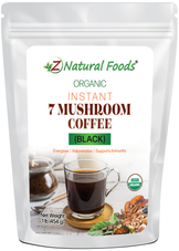 Organic Instant 7 mushroom coffee black front of the bag image 1 lb