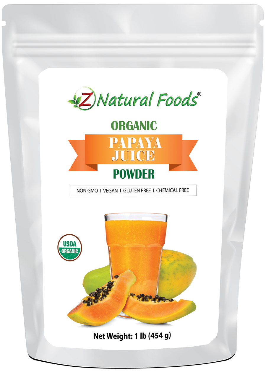 Photo of front of 1 lb bag of Papaya Juice Powder - Organic