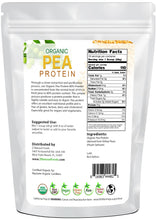 Pea Protein - Organic back of the bag image 1 lb 