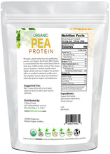 Pea Protein - Organic back of the bag image 5 lb 