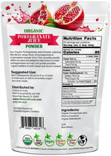 Pomegranate Juice Powder - Organic back of the bag image 1 lb