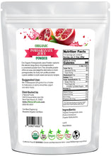 Pomegranate Juice Powder - Organic back of the bag image 5 lb