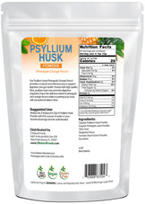 Back of the bag image of Psyllium Husk Powder Pineapple Orange Flavor 1 lb