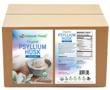 Photo of front and back label image of Psyllium Husk (Whole Flakes) - Organic in bulk