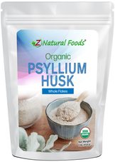 Photo of front of 1 lb bag of Psyllium Husk (Whole Flakes) - Organic