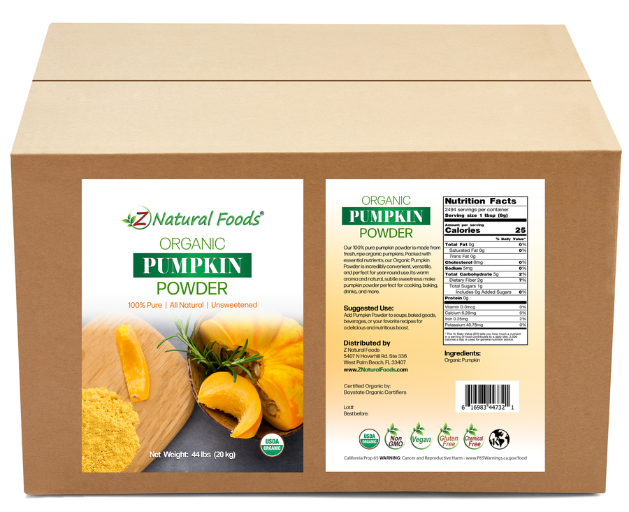 Photo of the front and back image of Pumpkin Powder - Organic in bulk