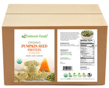 Photo of front and back label image of Pumpkin Seed Protein - Organic in bulk