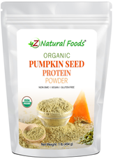 Photo of front of 1 lb bag of Pumpkin Seed Protein - Organic