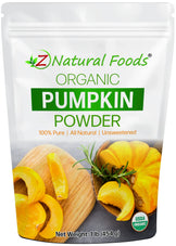 Photo of the front of 1 lb bag of Pumpkin Powder - Organic