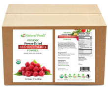 Front and Back label image of Red Raspberry Powder - Organic Freeze Dried in bulk