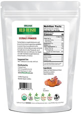 Photo of back of 5 lb bag of Red Reishi Mushroom Extract Powder (Lingzhi) - Organic