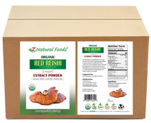 Photo of front and back label image of Red Reishi Mushroom Extract Powder (Lingzhi) - Organic in bulk
