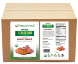 Photo of front and back label image of Red Reishi Mushroom Extract Powder (Lingzhi) - Organic in bulk