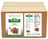 Front and back label image of Red Reishi Mushroom Powder (Lingzhi) - Organic in bulk
