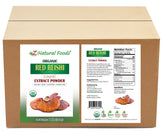 Photo of front and back label image of Red Reishi Mushroom Extract Powder (Lingzhi) - Organic in bulk
