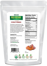 Photo of back of 5 lb bag of Red Reishi Mushroom Extract Powder (Lingzhi) - Organic