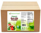 Rose Hip powder organic front and back label image in bulk