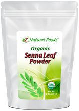 Image of front of 5 lb bag of Senna Leaf Powder - Organic