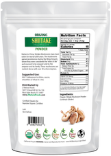 Shiitake Mushroom Powder - Organic back of the bag image 1 lb