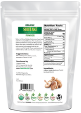 Shiitake Mushroom Powder - Organic back of the bag image 1 lb