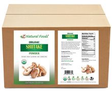 Shiitake Mushroom Powder - Organic front and back label image in bulk