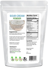 Photo of the back of 1 lb bag of Sour Cream Powder 