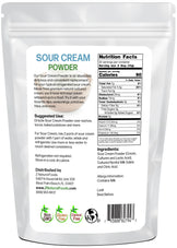 Photo of the back of 1 lb bag of Sour Cream Powder 
