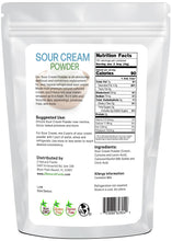 Photo of the back of 5 lb bag of Sour Cream Powder 