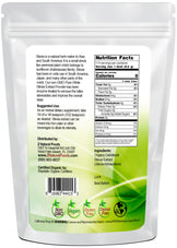 Photo of the back of 2 oz bag of Stevia Extract Powder (Debittered) - Organic