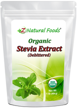 Photo of the front of 1 lb bag of Stevia Extract Powder (Debittered) - Organic