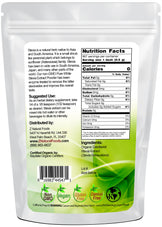 Photo of the back of 1 lb bag of Stevia Extract Powder (Debittered) - Organic