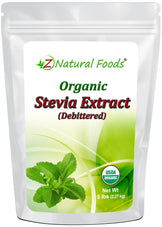 Photo of the front of 5 lb bag of Stevia Extract Powder (Debittered) - Organic