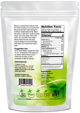 Photo of the back of 5 lb bag of Stevia Extract Powder (Debittered) - Organic