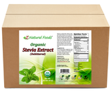 Photo of the front and back label image for Stevia Extract Powder (Debittered) - Organic in bulk