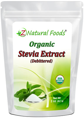Photo of the front of 2 oz bag of Stevia Extract Powder (Debittered) - Organic