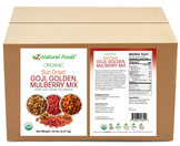 Sun Dried Goji, Golden, Mulberry Mix - Organic front and back label image in bulk