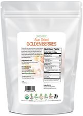 Back of the 5lb bag image of Sun Dried Golden Berries - Organic