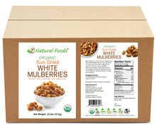 Front and back label image of Sun Dried White Mulberries - Organic in bulk