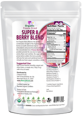 Photo of back of 1 lb bag of Super 8 Berry Blend - Organic Freeze Dried