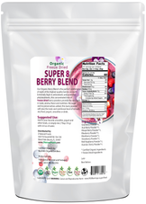Photo of back of 5 lb bag of Super 8 Berry Blend - Organic Freeze Dried
