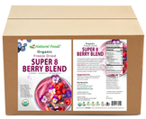 Photo of front and back label image for Super 8 Berry Blend - Organic Freeze Dried in Bulk