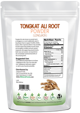 Tongkat Ali Root Powder (Longjack) back of the bag image  1 lb