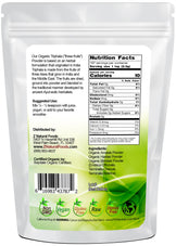 Back of the bag image of Triphala (Trifala) Powder - Organic 1 lb