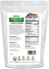 Organic Turkey Tail Mushroom Extract back of 1 lb bag image