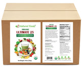 Photo of the front and back label of Ultimate 25 Superfood Fusion in Bulk
