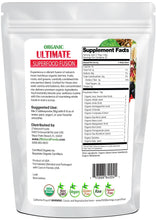 Back of the bag image of Organic Ultimate Superfood Fusion 1 lb 